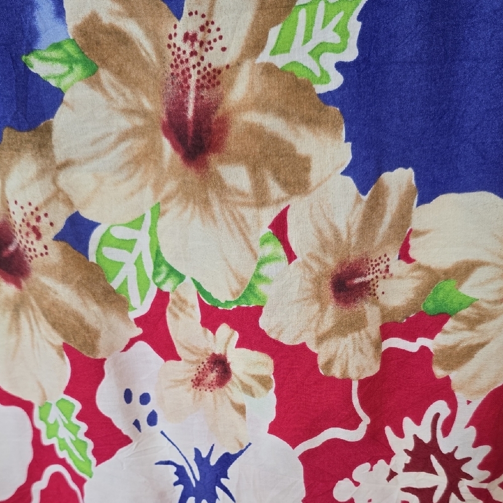 Jams World Blue & Multicolor Tropical Button Down Shirt Size Med - Picture 12 of 12